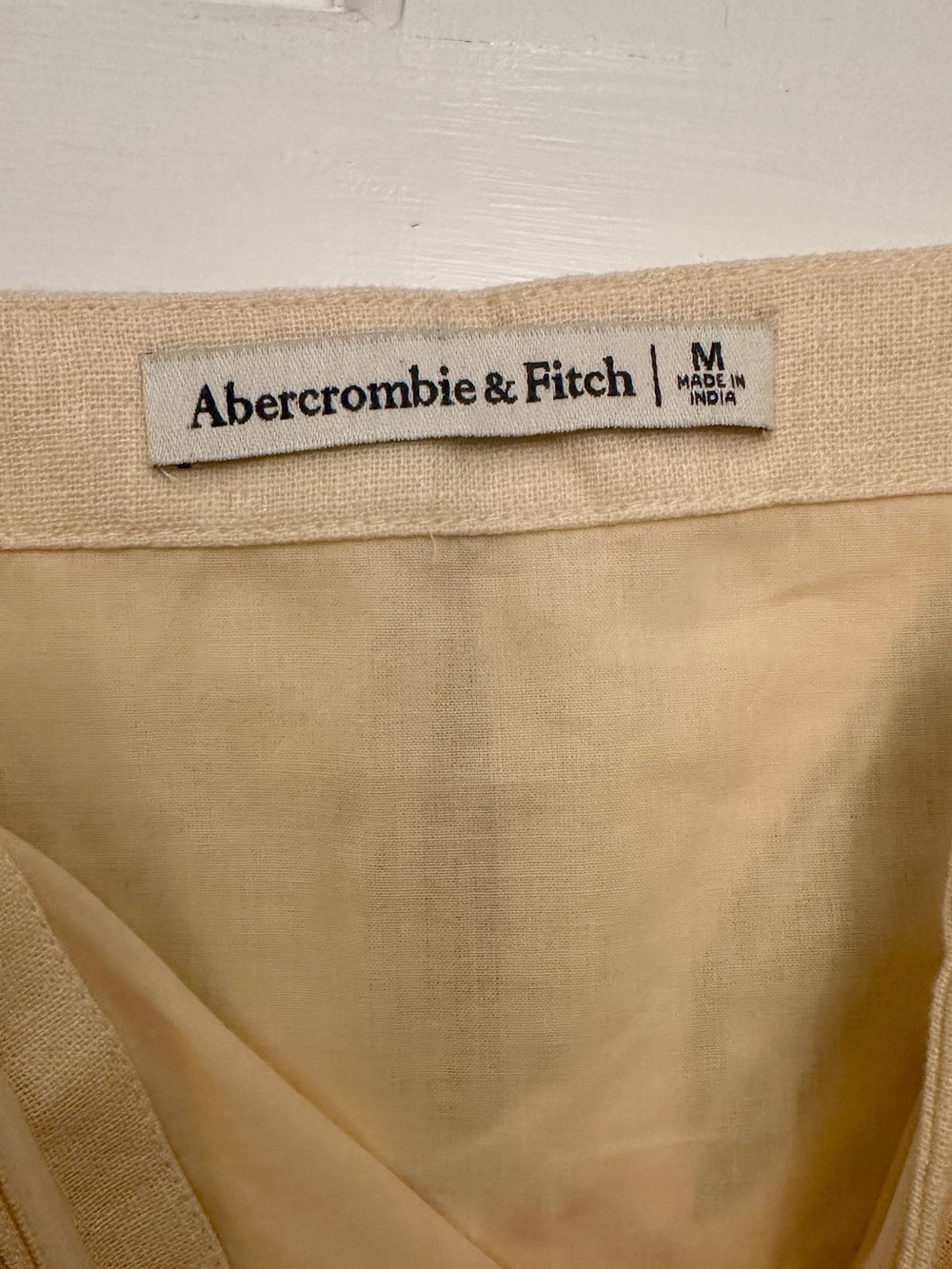 Abercrombie & Fitch Pale Yellow Linen Blend Dress - Picture 3 of 5